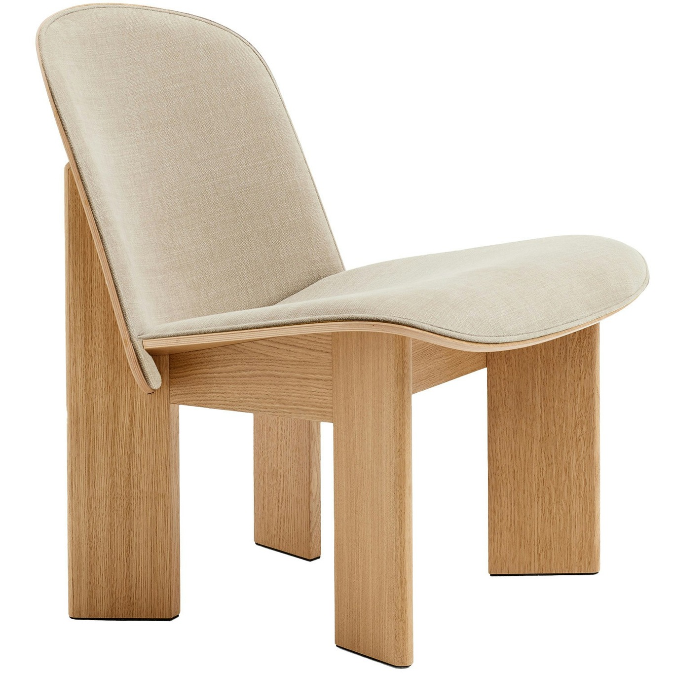 Chisel Lounge Chair With Upholstered Front, Oak / Linara 216
