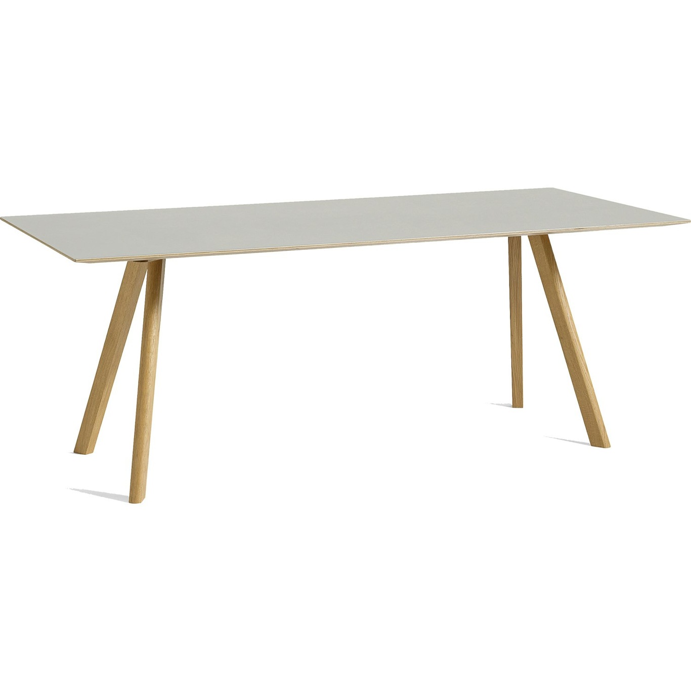 CPH 30 Table 90x200x74 cm, Waterbased Lacquered Oak/Off-White Linoleum