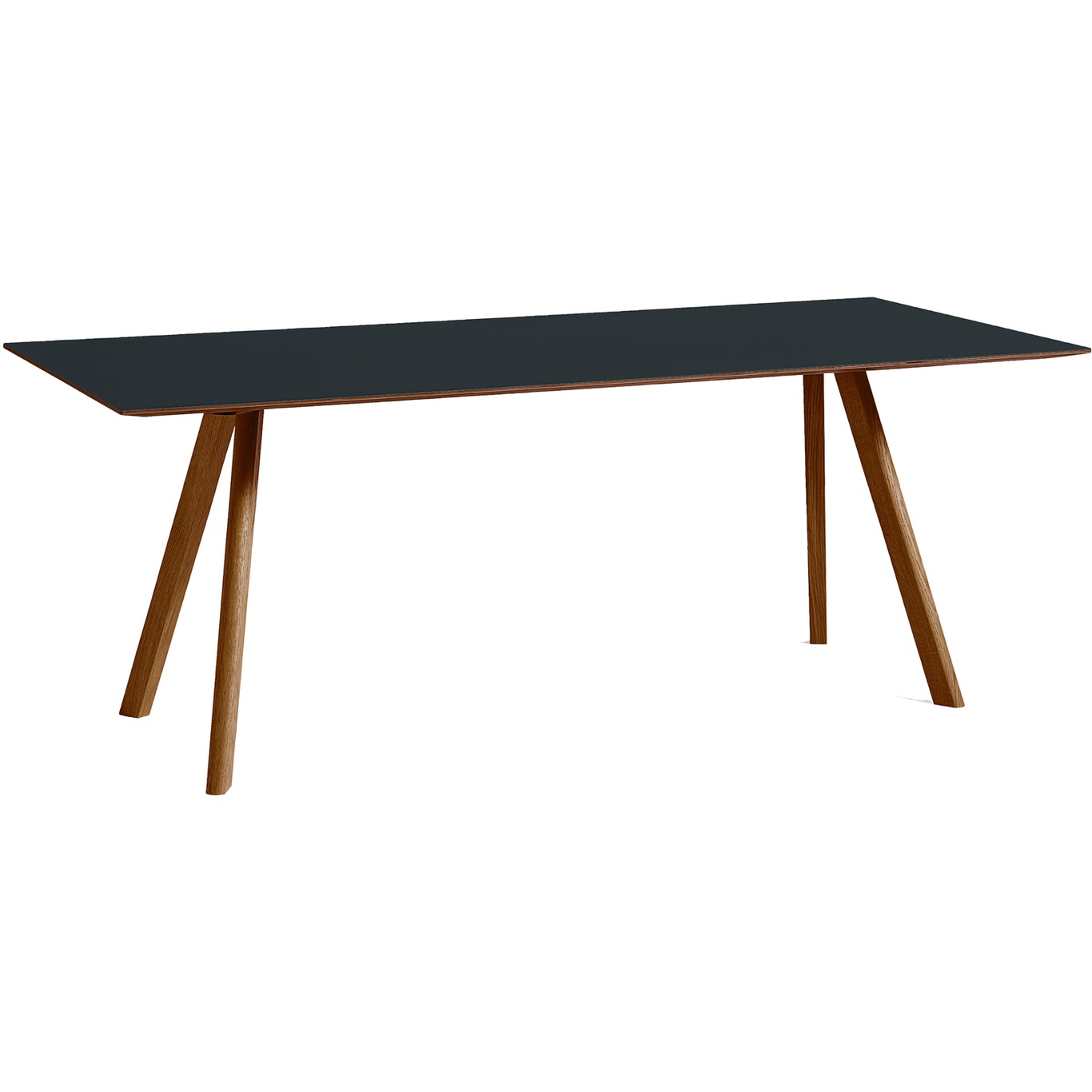 CPH 30 Table 90x200x74 cm, Water based lacquered Walnut / Dark Grey