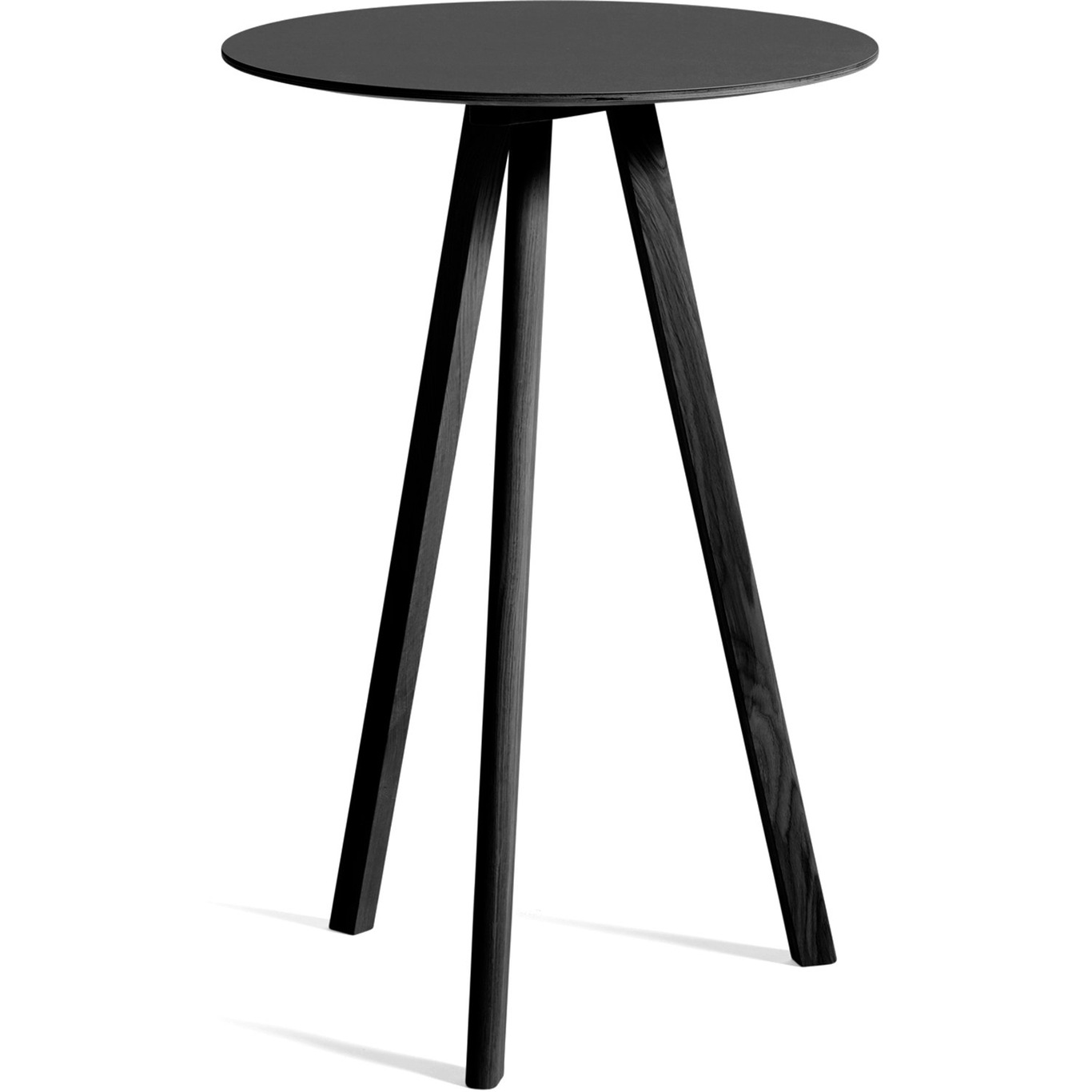 CPH 20  Bar Table Ø70x105 cm, Black Water Based Lacquered Oak / Black Linoleum