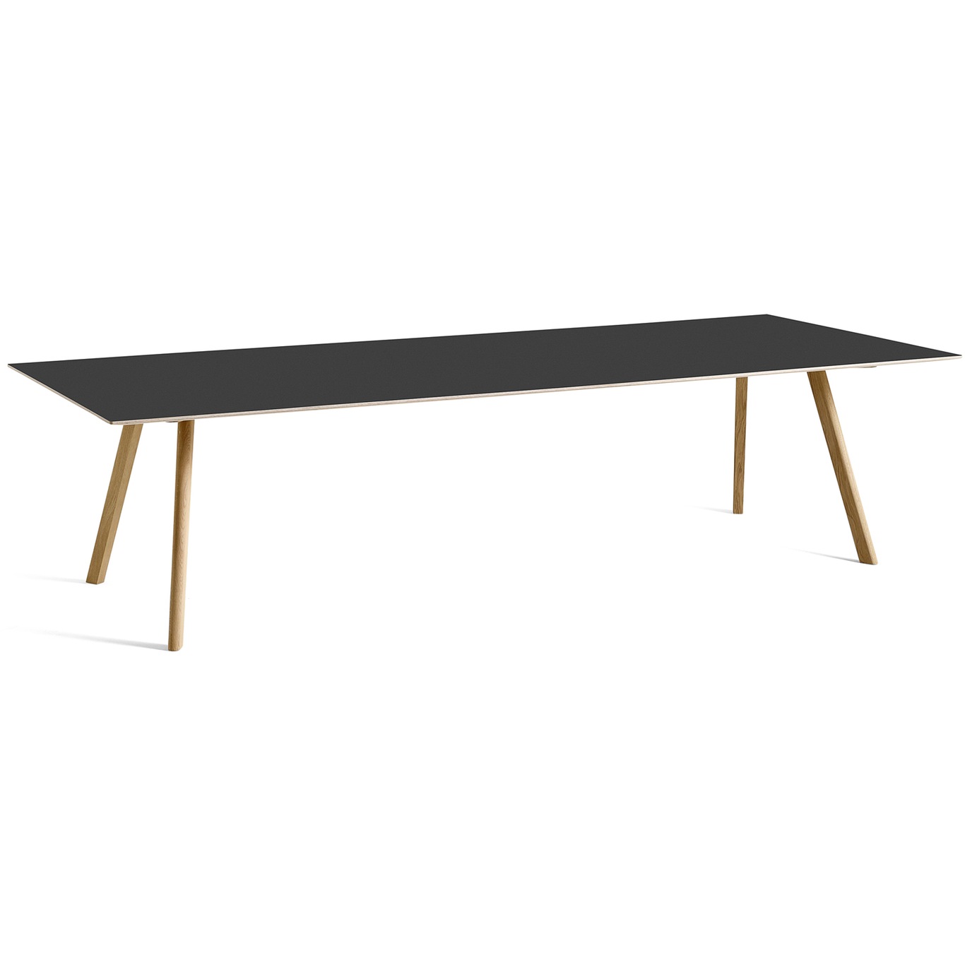 CPH 30 Table 250x120 cm, Water-based Lacquered Oak / Black Linoleum