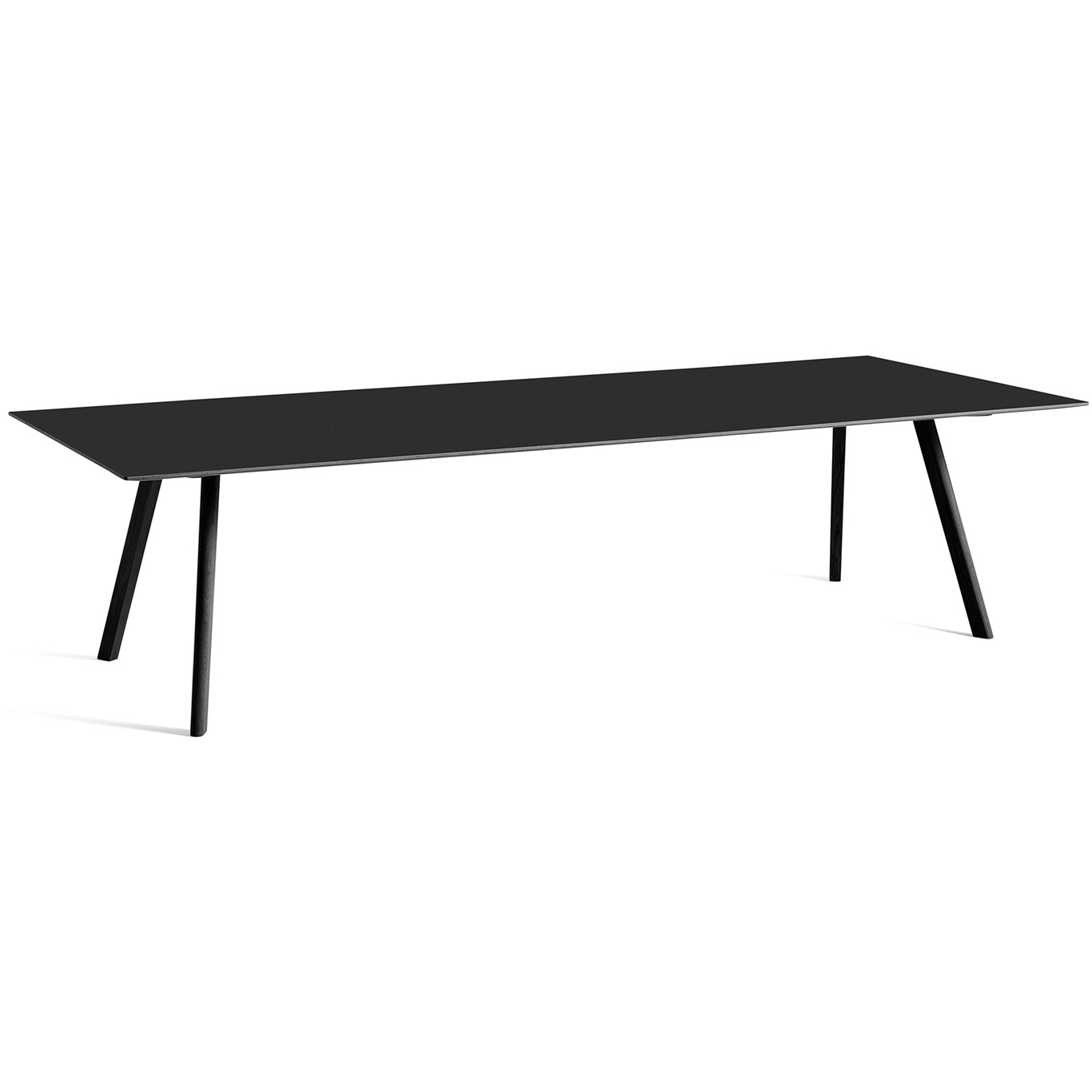 CPH 30 Table 300x120 cm, Black Water-based Lacquered Oak / Black Linoleum