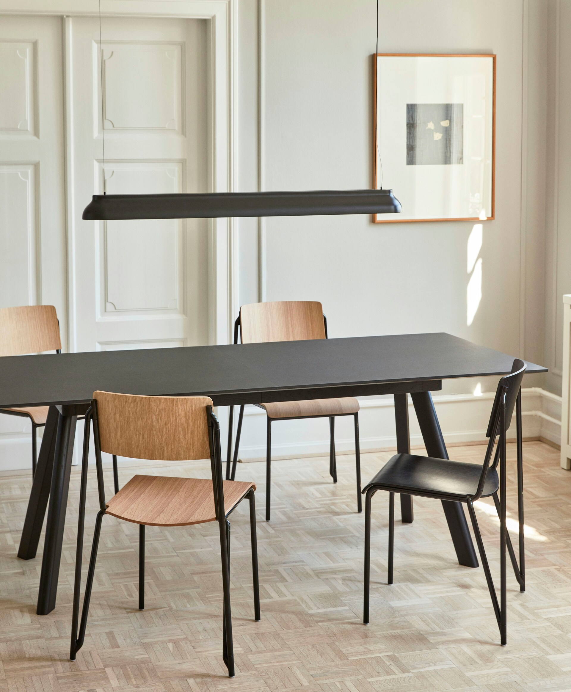 CPH 30 Table, Tavolo allungabile, Rovere/Linoleum bianco, L 160/310 HAY