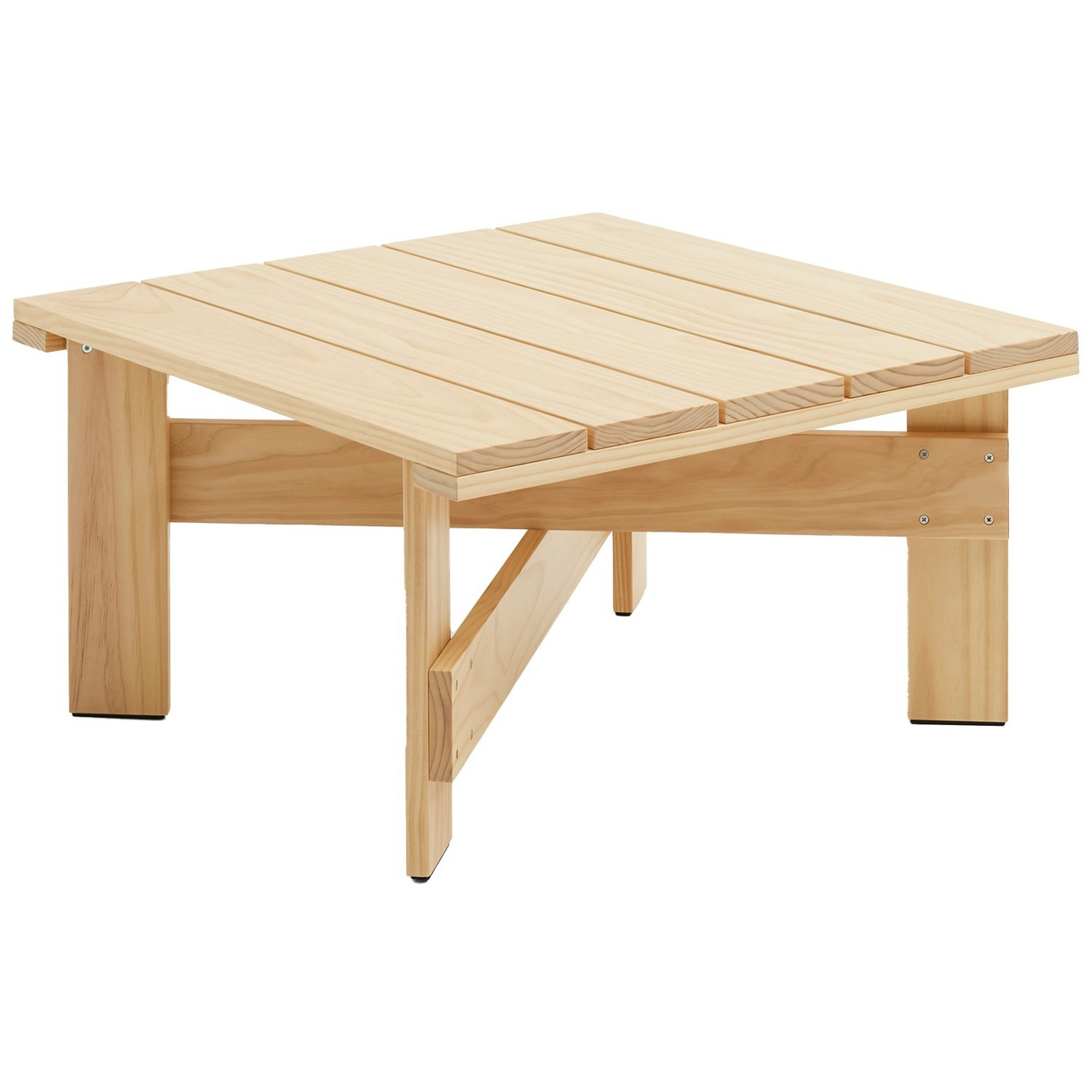 Crate Lounge Table 75x75 cm, Clear Lacquered