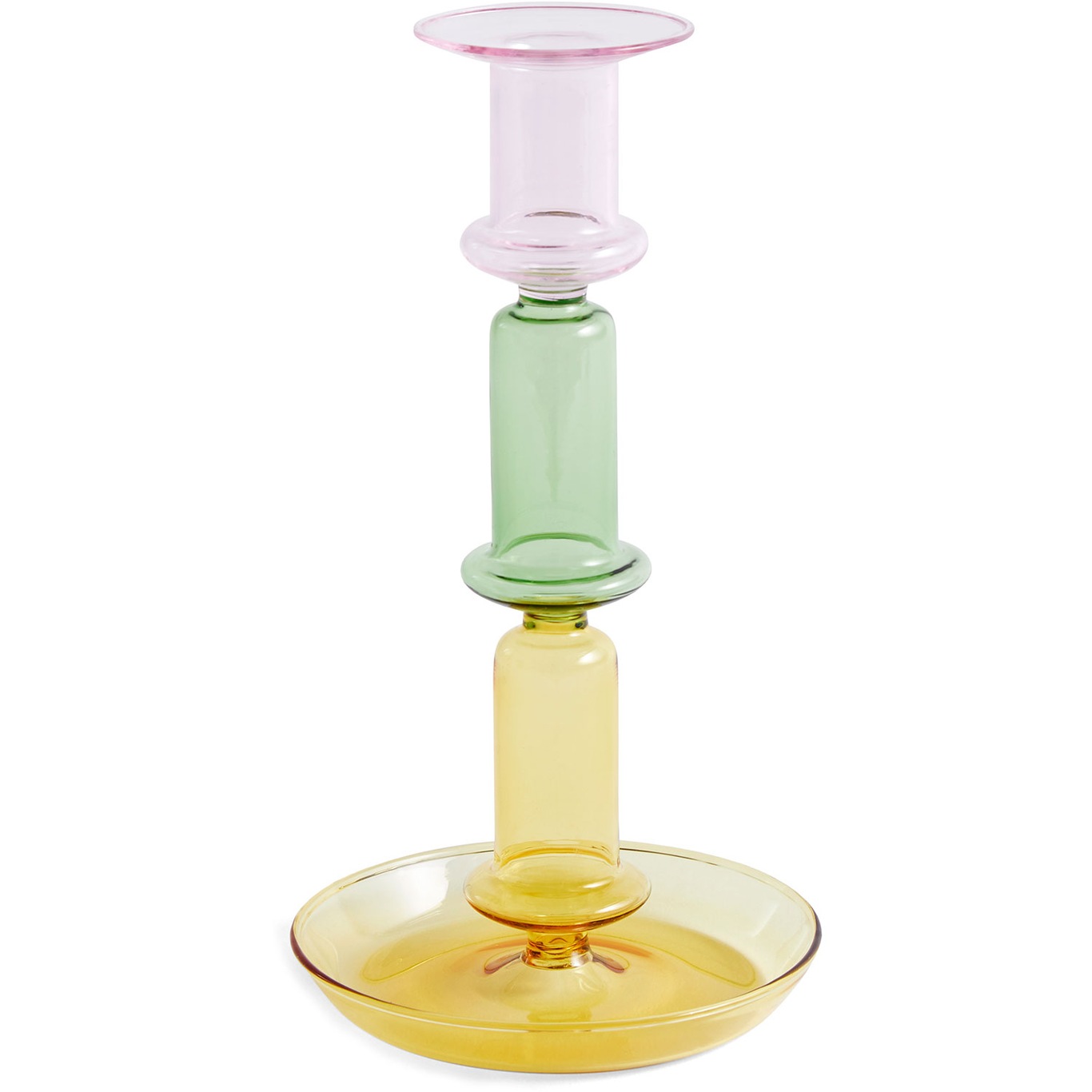 Flare Candlestick 21 cm Pink / Green / Yellow