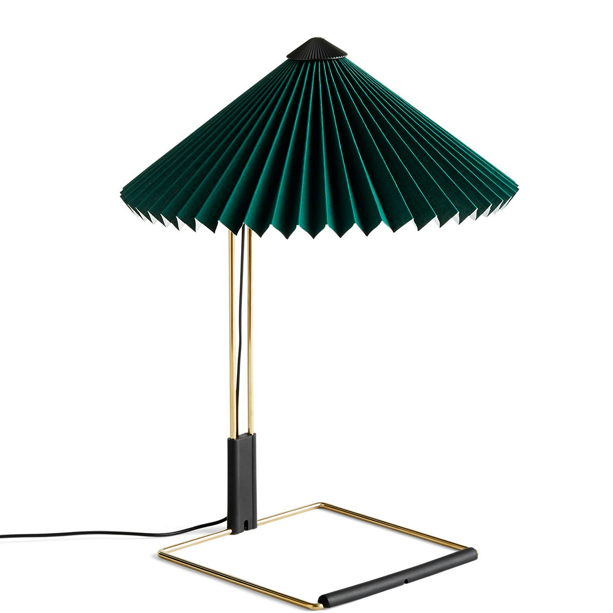 Matin Table Lamp 300 mm, Polished Brass / Forest Green