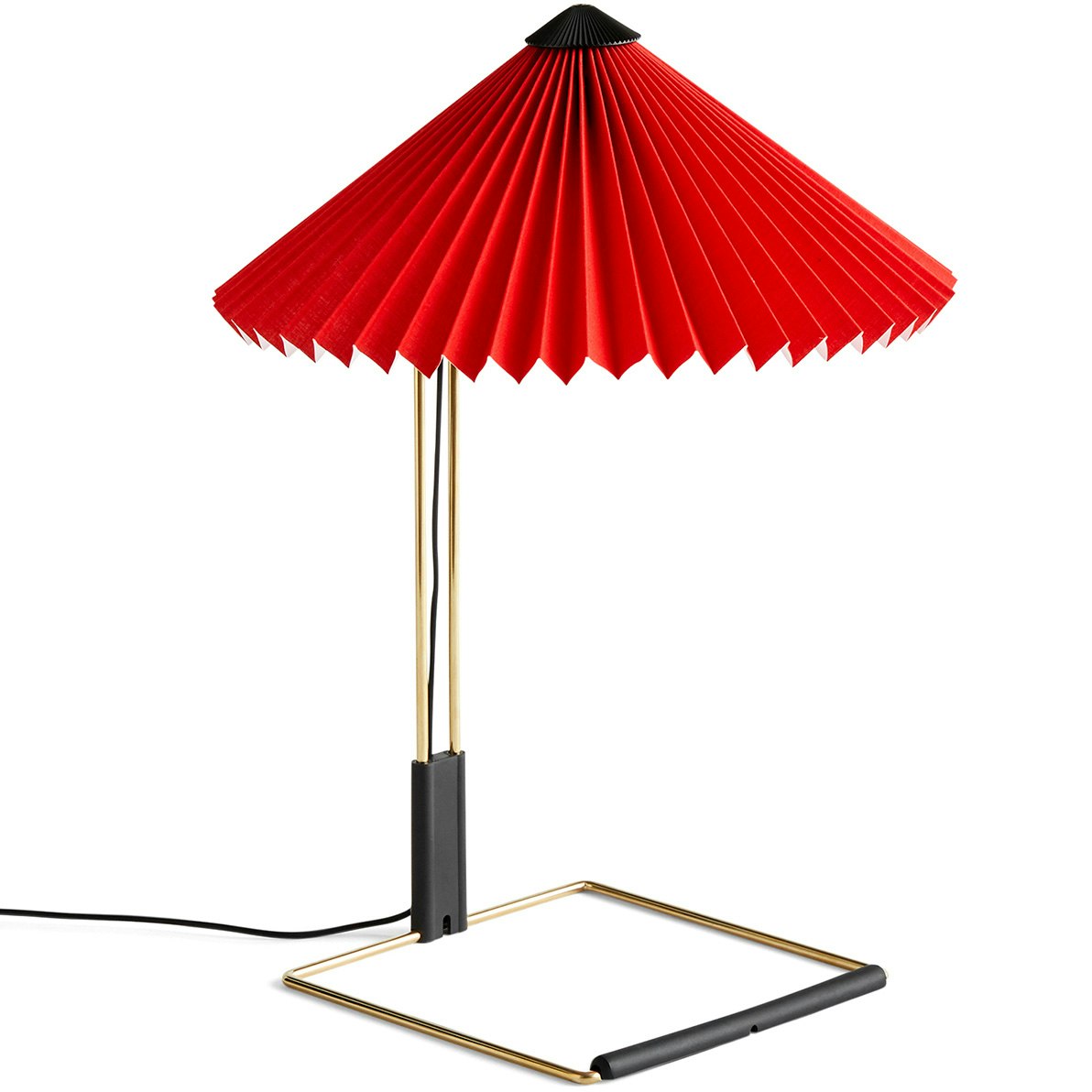 Matin Table Lamp 300 mm, Polished Brass / Bright Red