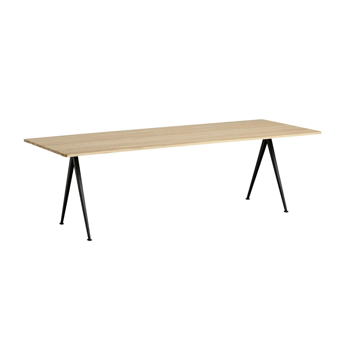 Pyramid 02 Dining Table 85x250 cm, Black / Matte Lacquered Oak