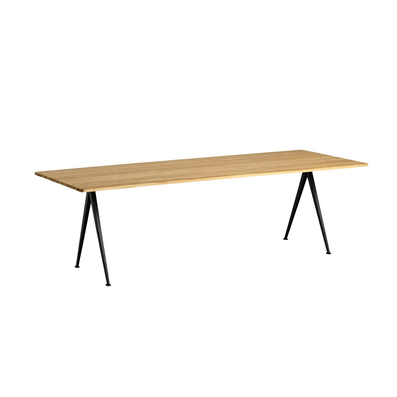 Pyramid 02 Dining Table 85x250cm, Black / Lacquered Oak