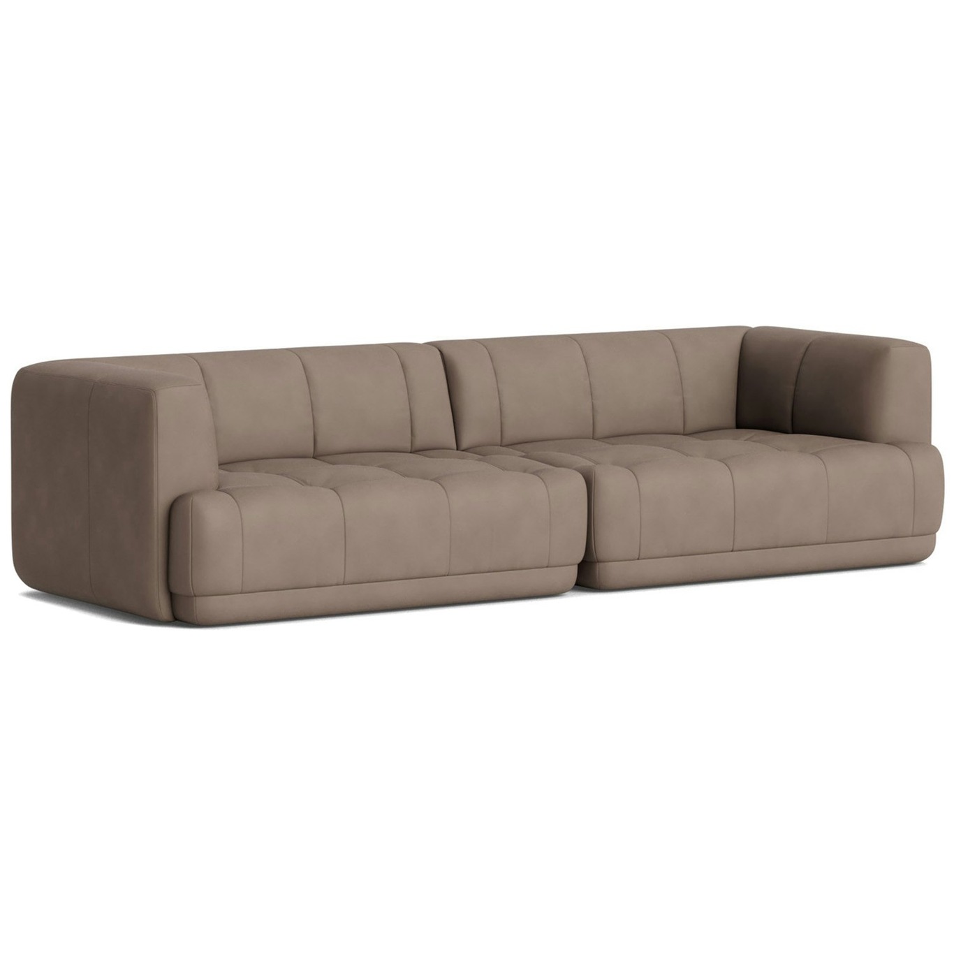 Quilton 3-Seater Sofa Configuration 1, Leather Sense Nougat
