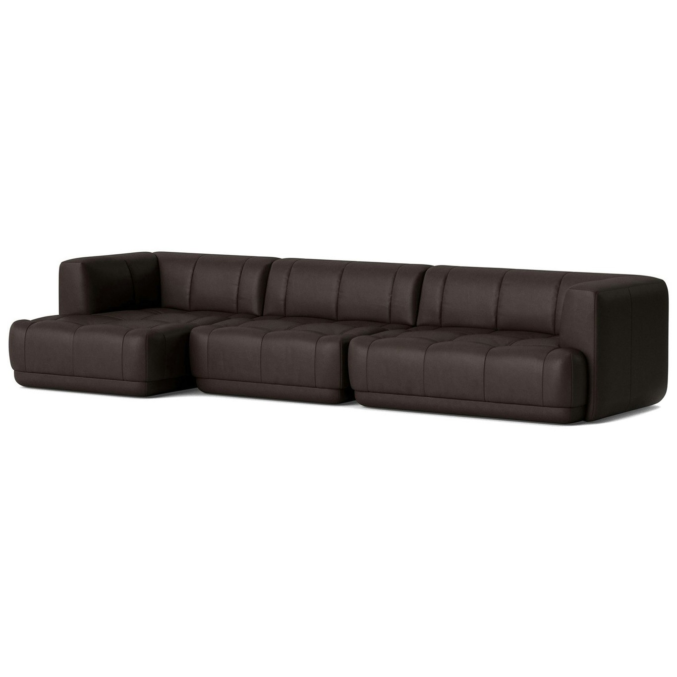 Quilton 4-Seater Sofa Configuration 17 Left, Leather Sense Dark Brown