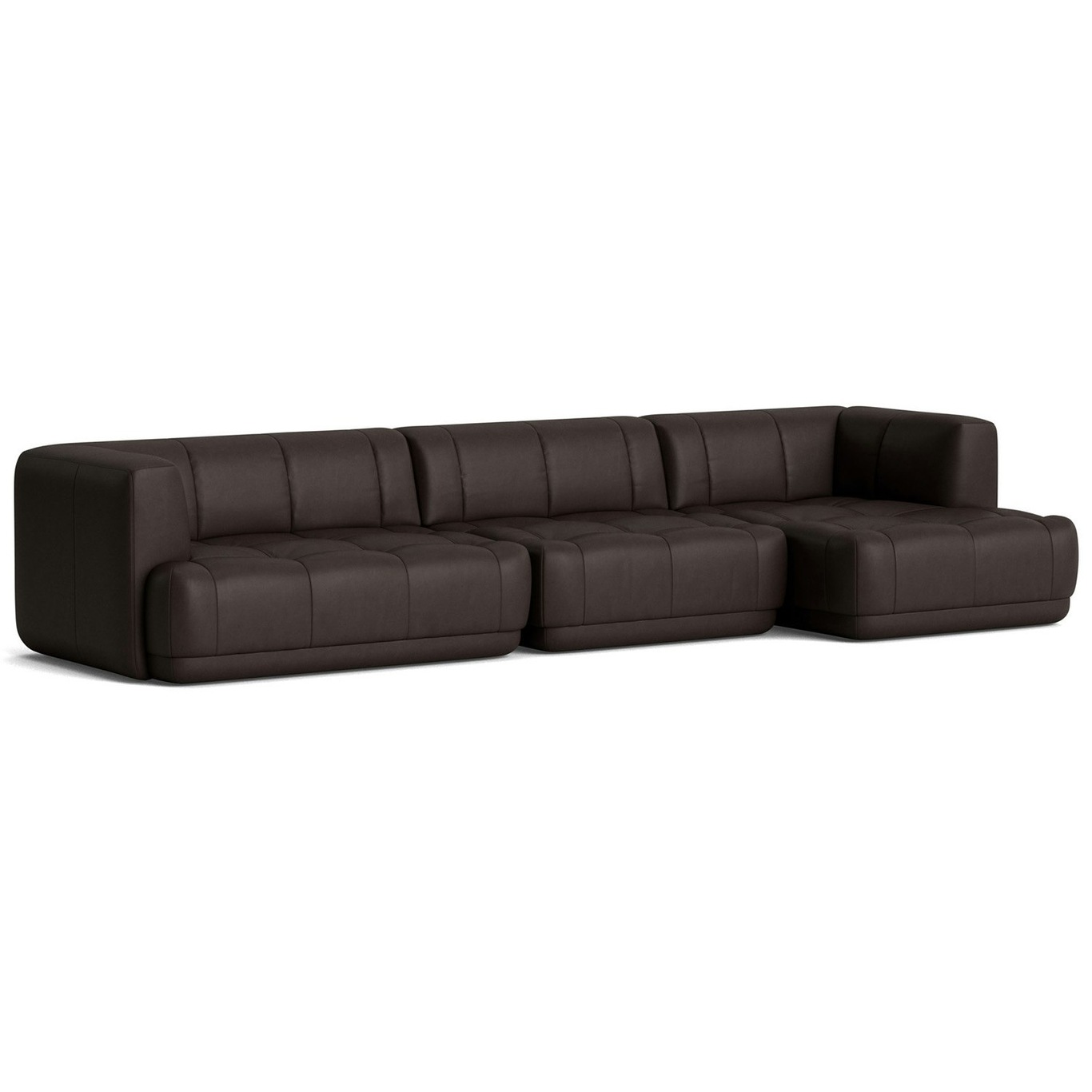 Quilton 4-Seater Sofa Configuration 17 Right, Leather Sense Dark Brown