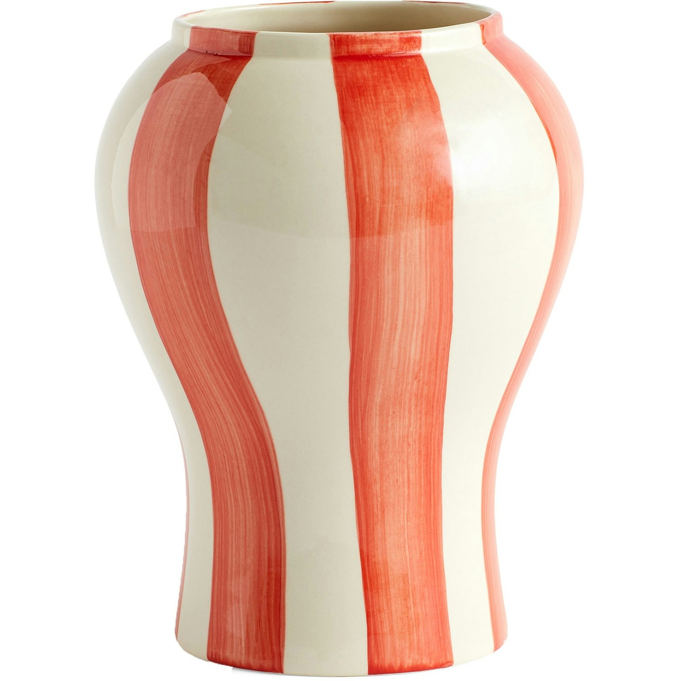 Sobremesa Stripe Vase 22 cm White/Red