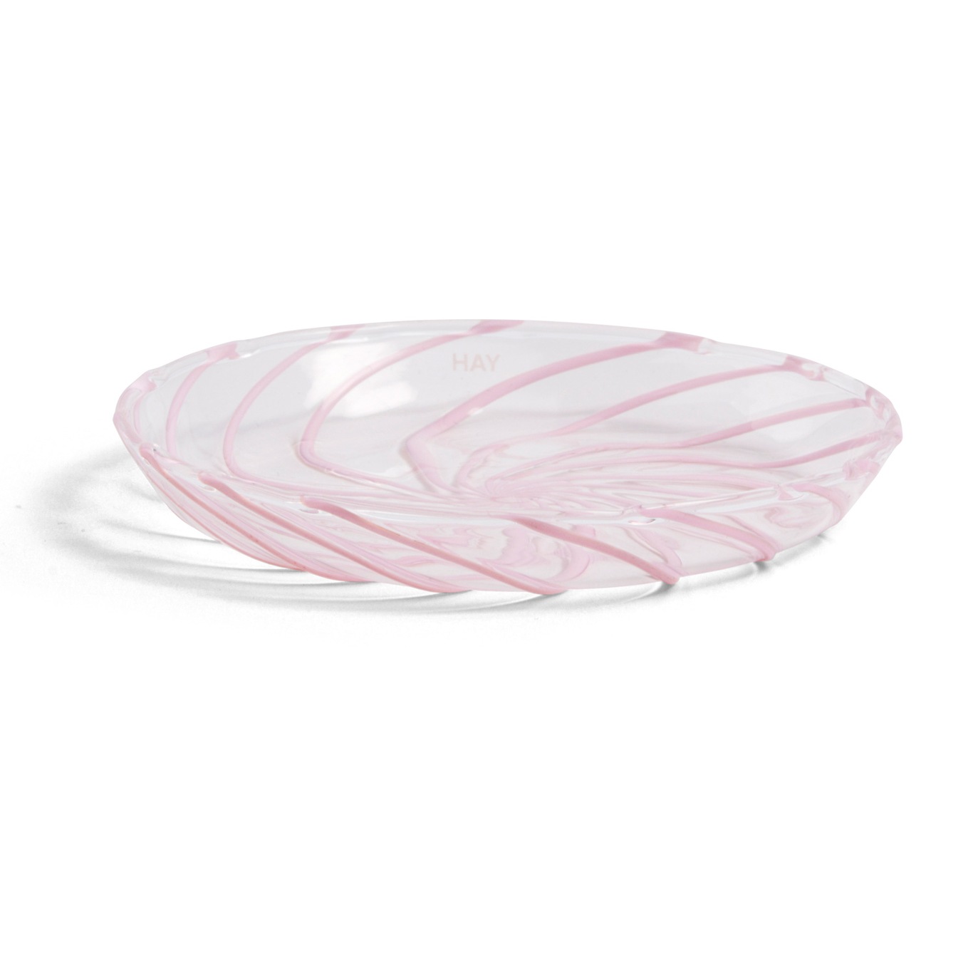 Spin Saucer 2-pack, Clear / Pink Stripe