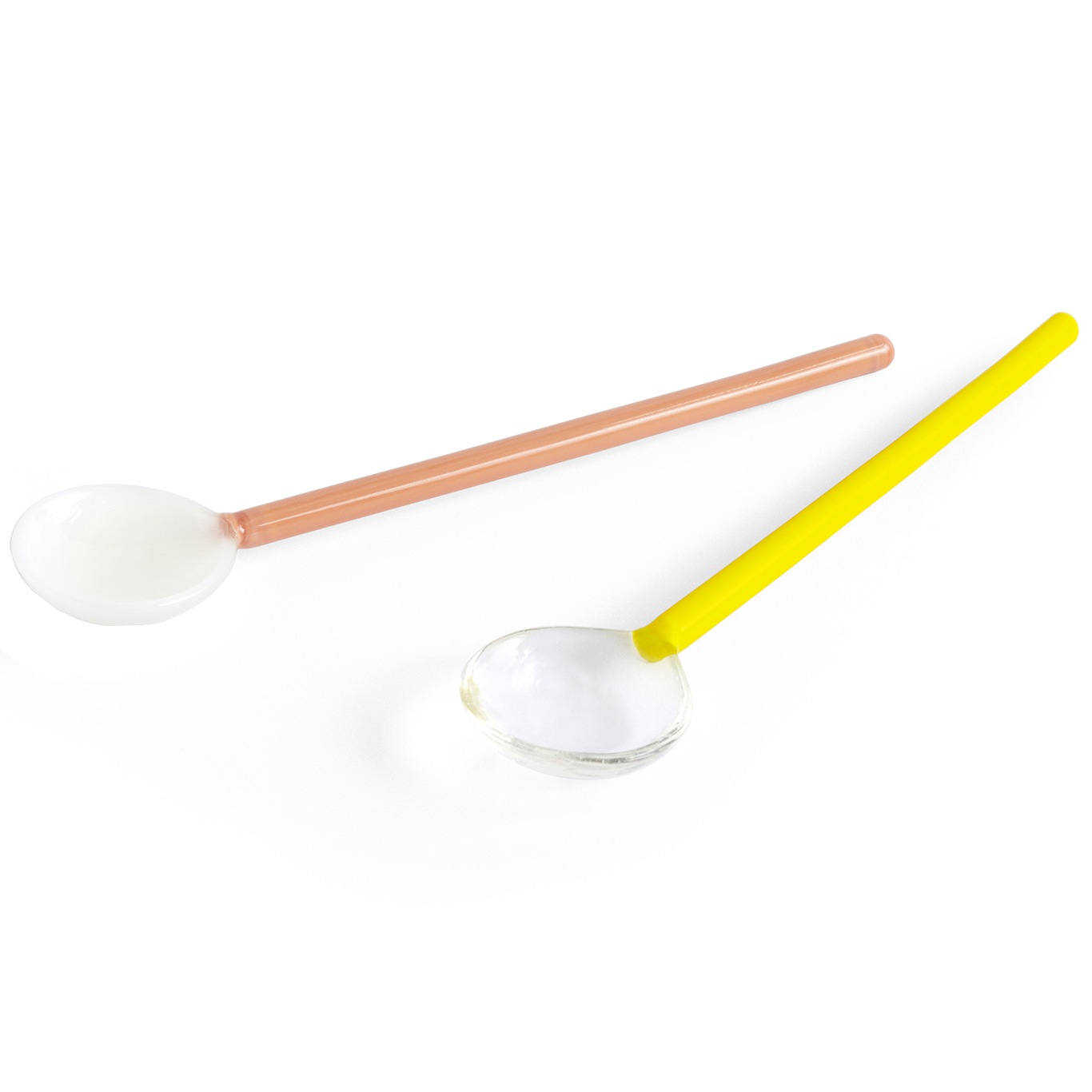 Duo Spoons Glass 2-pack, Brown / Bright Yellow