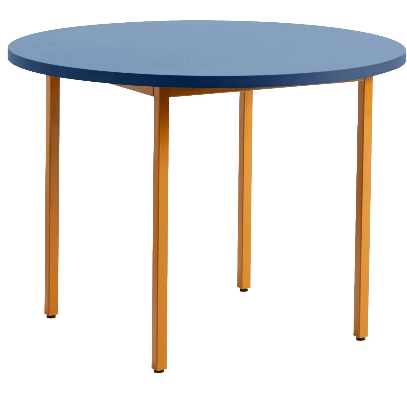 Two-Colour Table Ø105 cm, Ochre / Blue