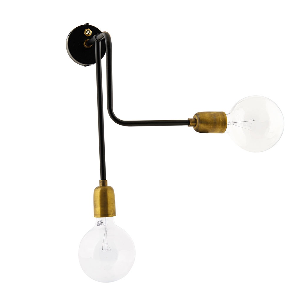 Molecular Wall Lamp, Black/Brass