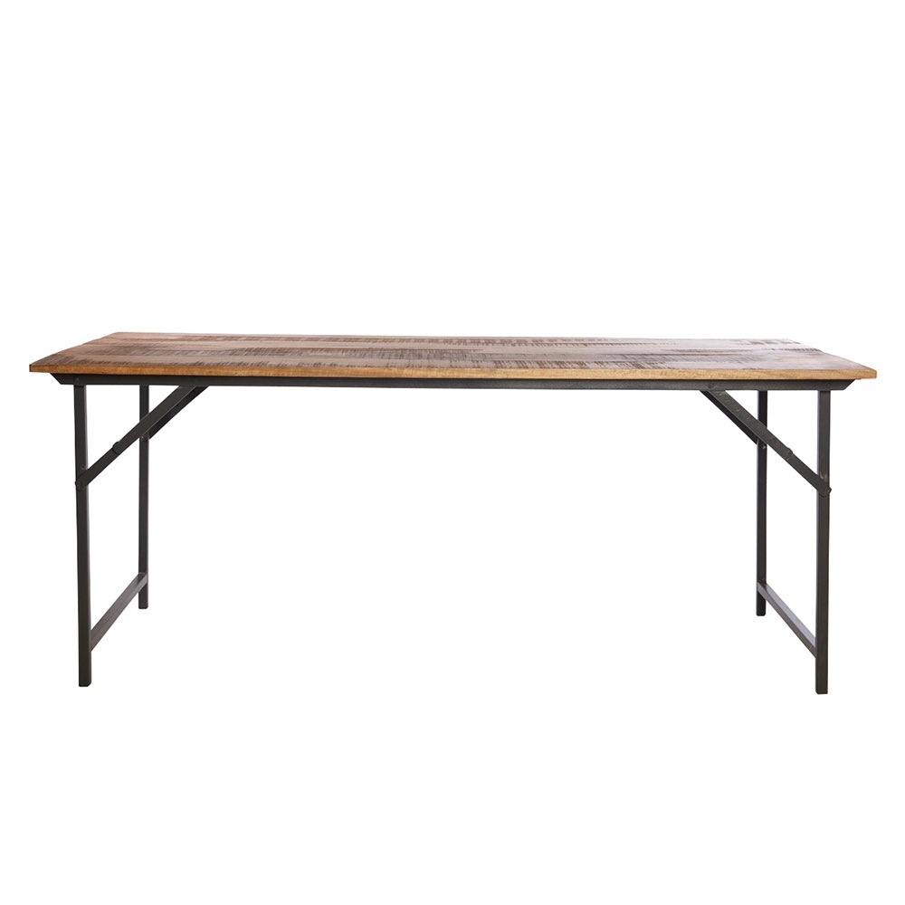 Party Foldable Table, Black/Wood