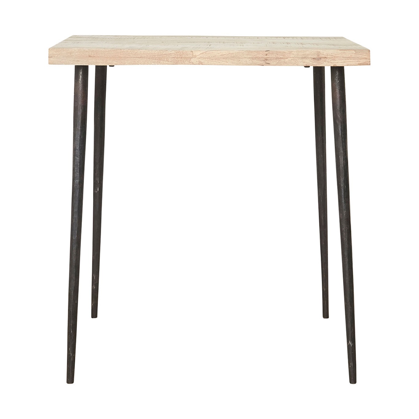 Slated Side Table 70x70cm, Wood/Iron
