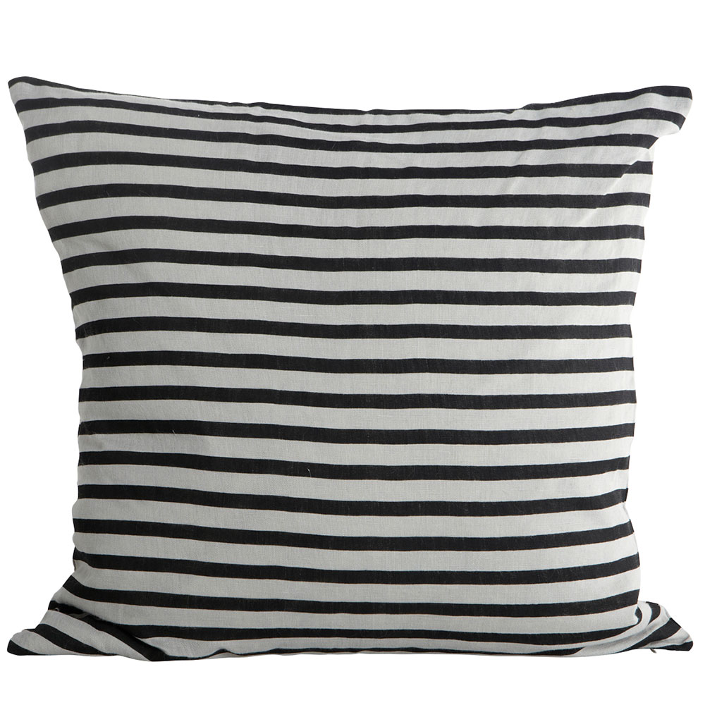 Stripe Cushion Cover 50x50 cm, Black/Grey