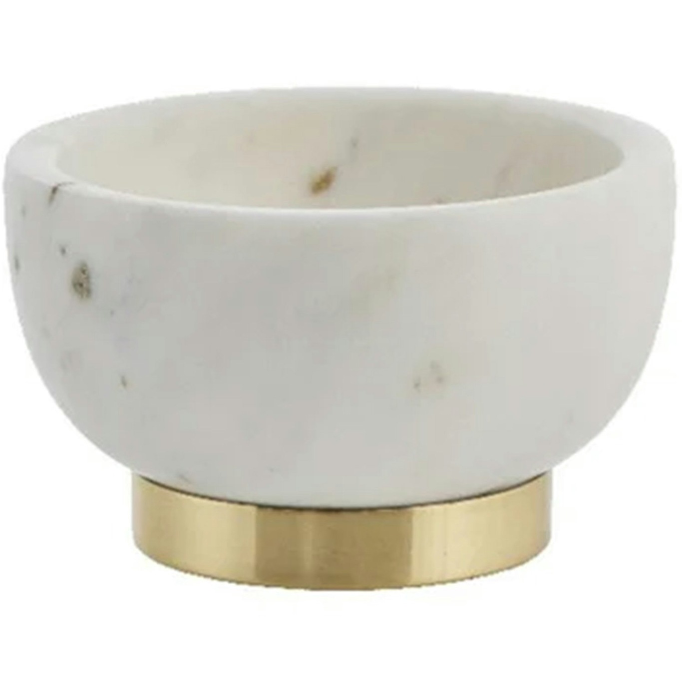 Ellia Bowl With Foot H:6.5 cm, White/Gold