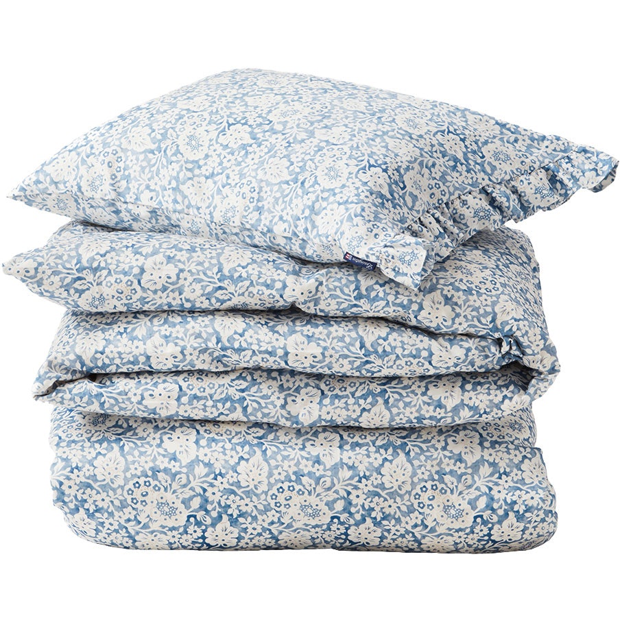 Floral printed Cotton Sateen Bedding Set 150x210 + 50x60 cm, Blue