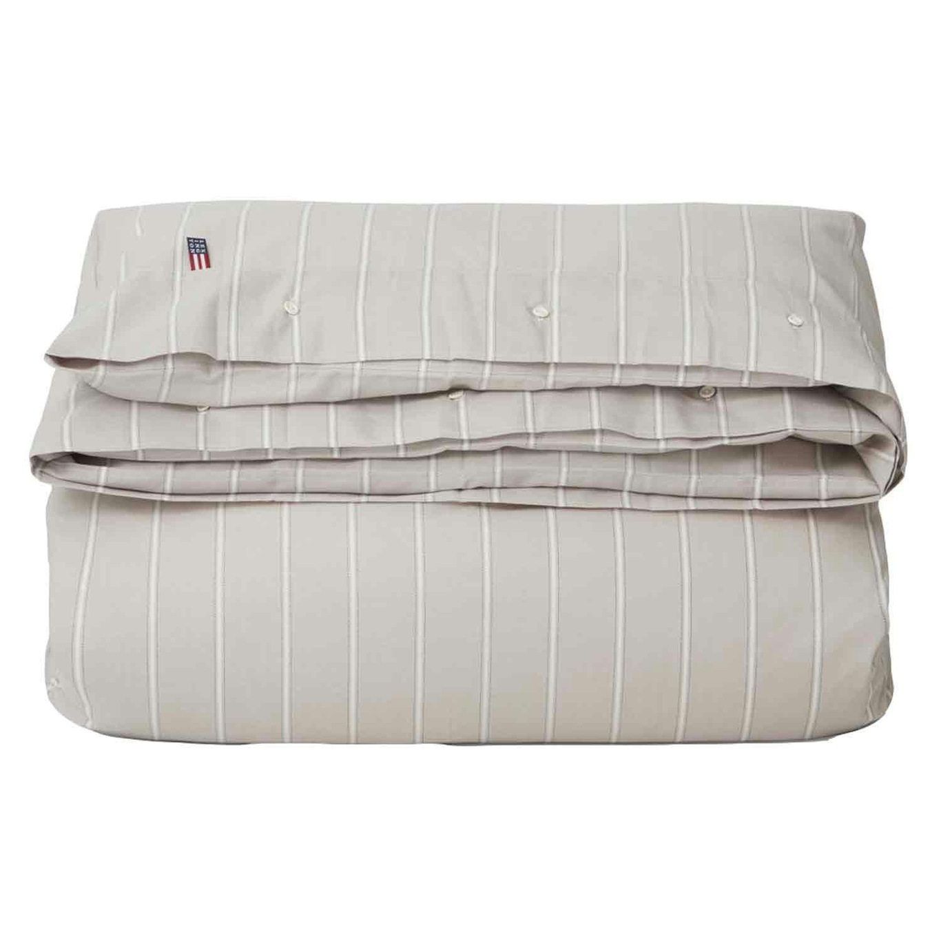 Striped Lyocell/Cotton Duvet Cover Grey/White, 150x210 cm