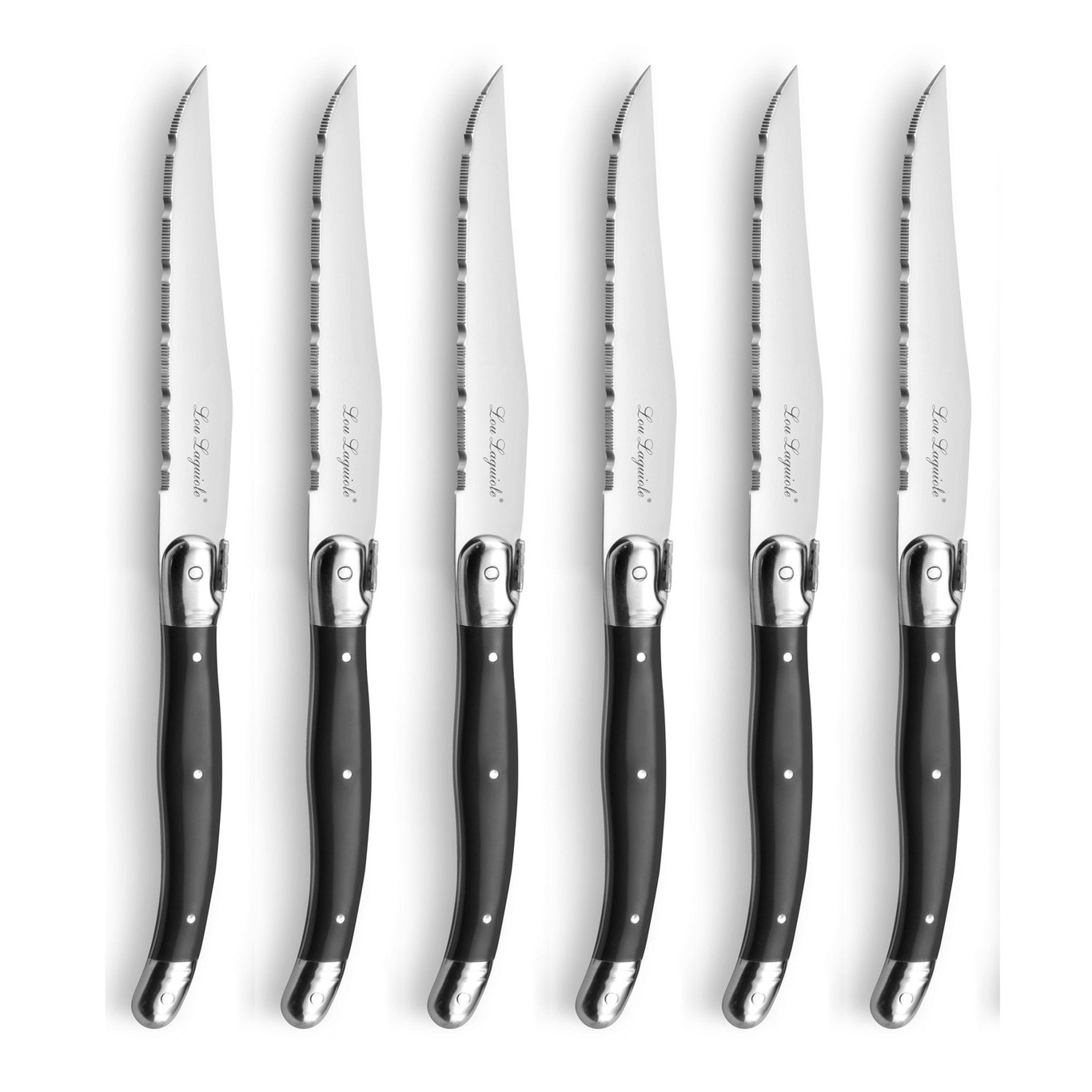 Tradition Grill Knives With Knife Block 6-pack, Anthracite