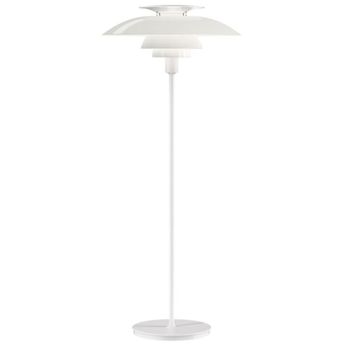 PH 80 Floor Lamp With Dimmer, White Opal Acrylic / White