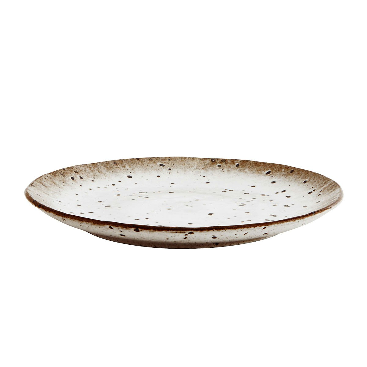 Plate 22 cm, Brown / White