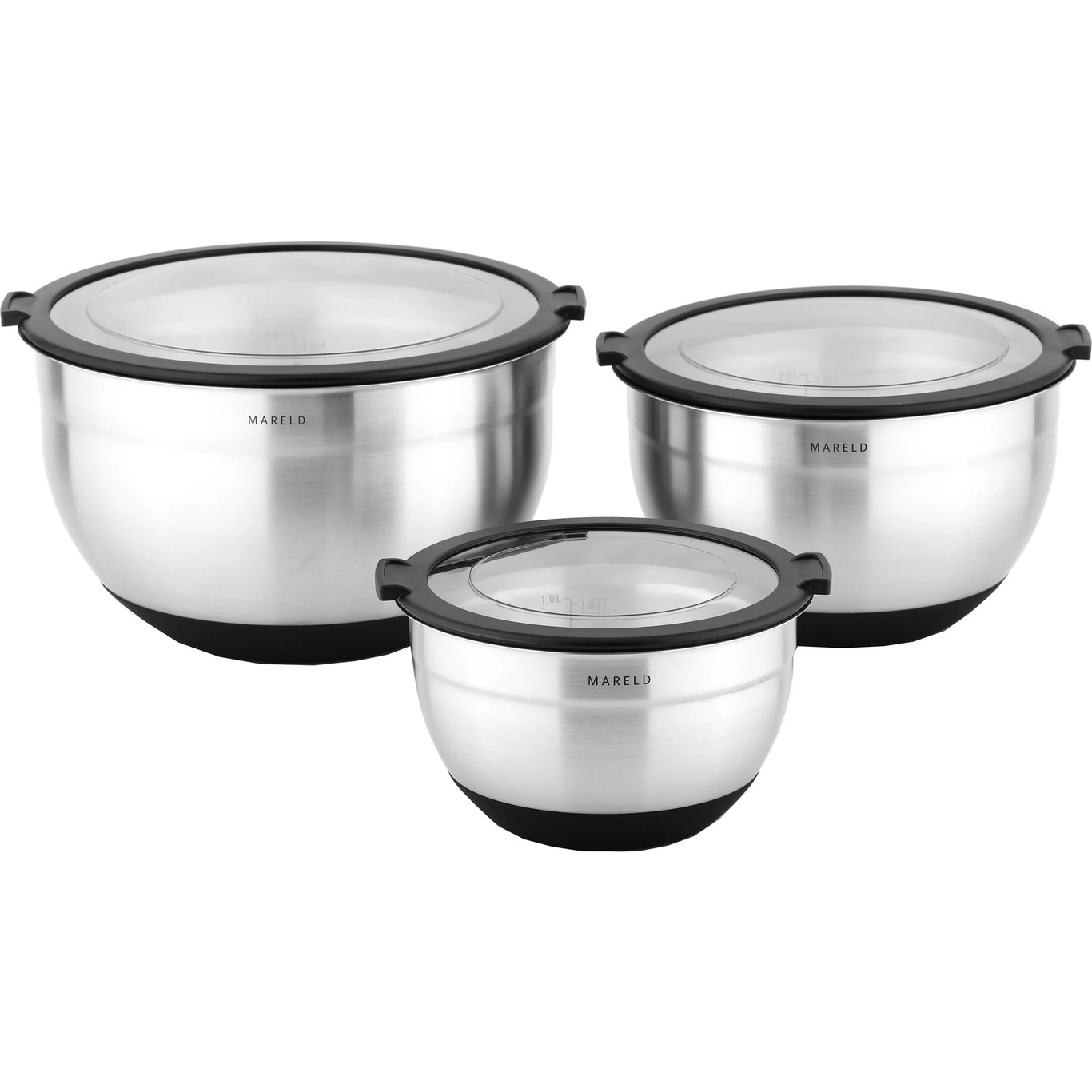 Mixing Bowl With Lid 3-pack Stainless Steel