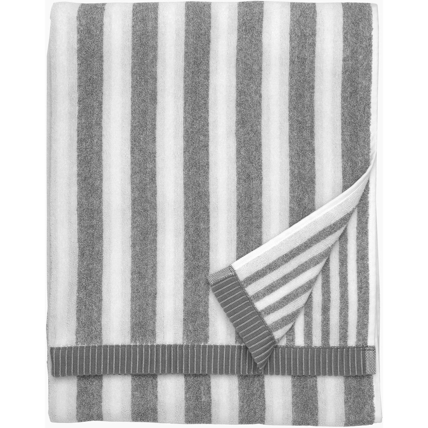 Kaksi Raitaa Bath Towel White / Grey, 70x150 cm