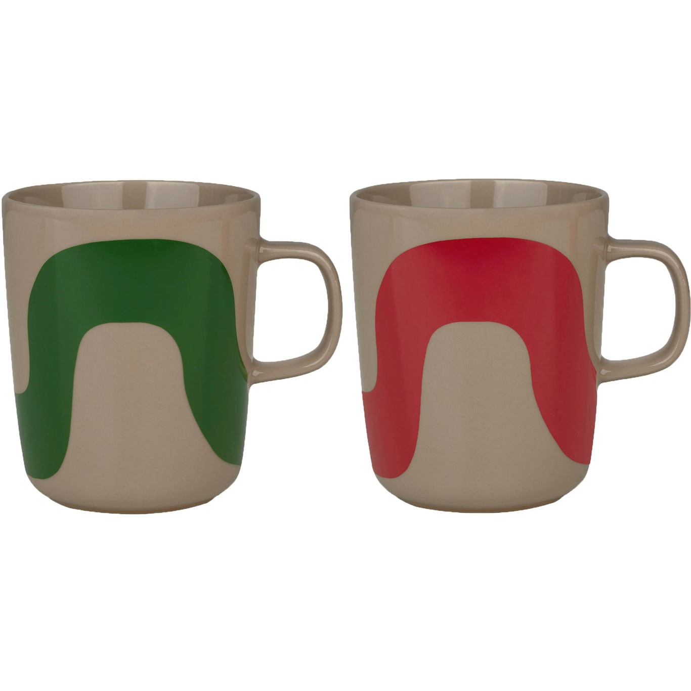 Oiva/Seireeni Coffee Cup 25 cl 2-pack, Terra / Green / Red