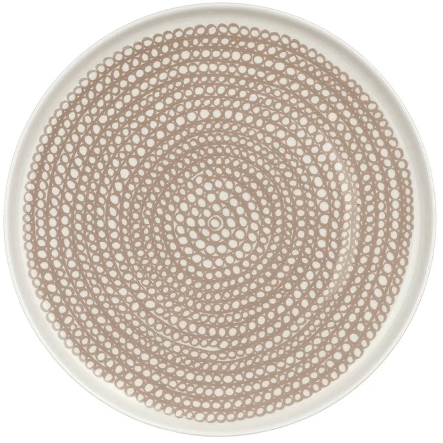 Oiva/Siirtolapuutarha Plate 13,5 cm, White / Beige