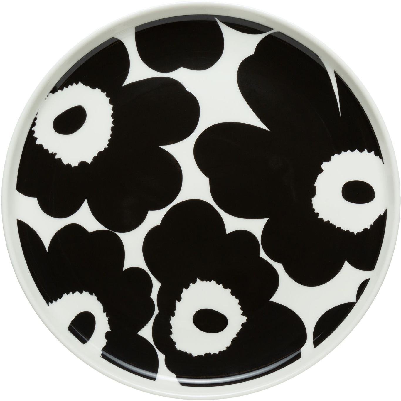 Oiva/Unikko Plate 20 cm, Black / White