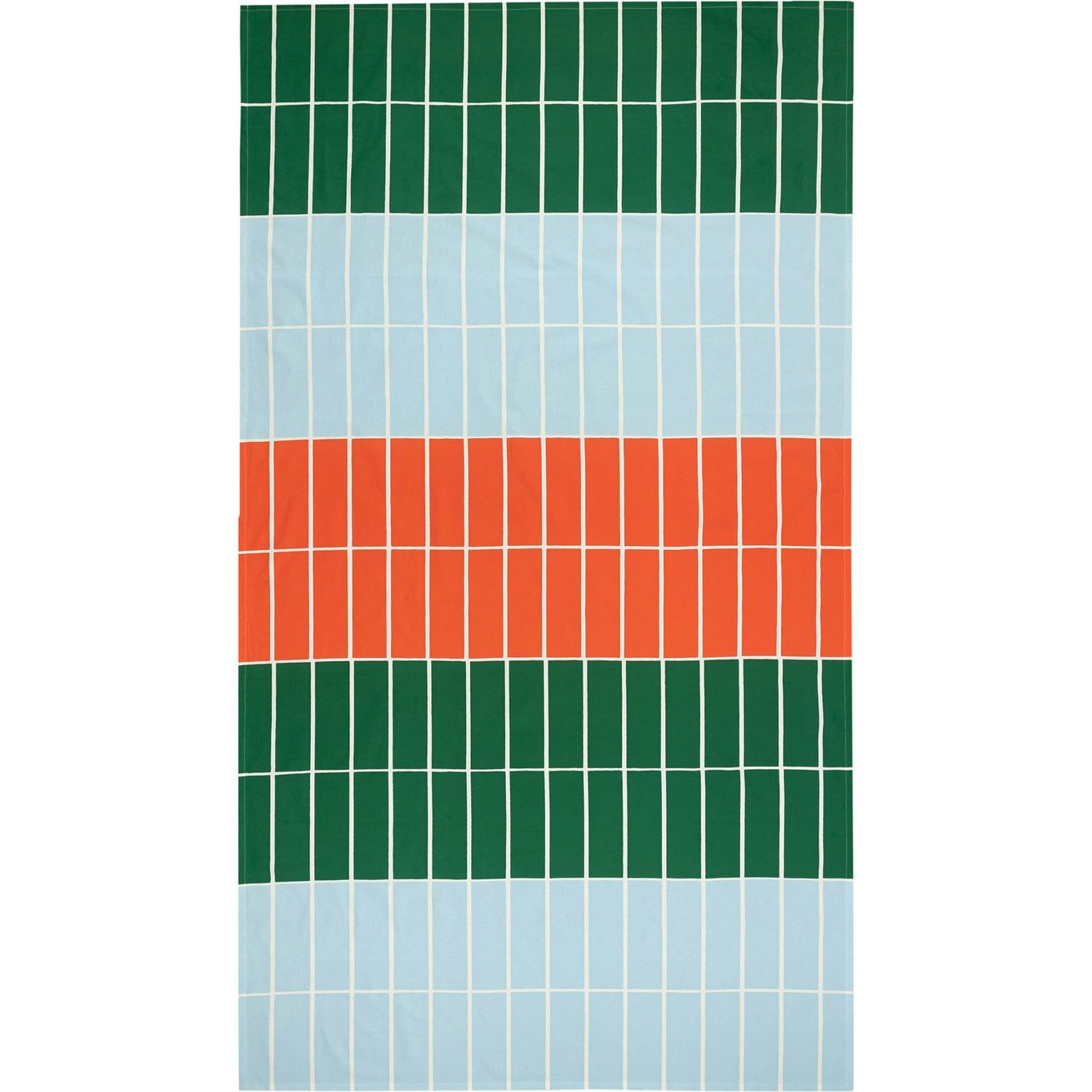 Tiiliskivi Table Cloth 135x245 cm, Orange / Light Blue / Green