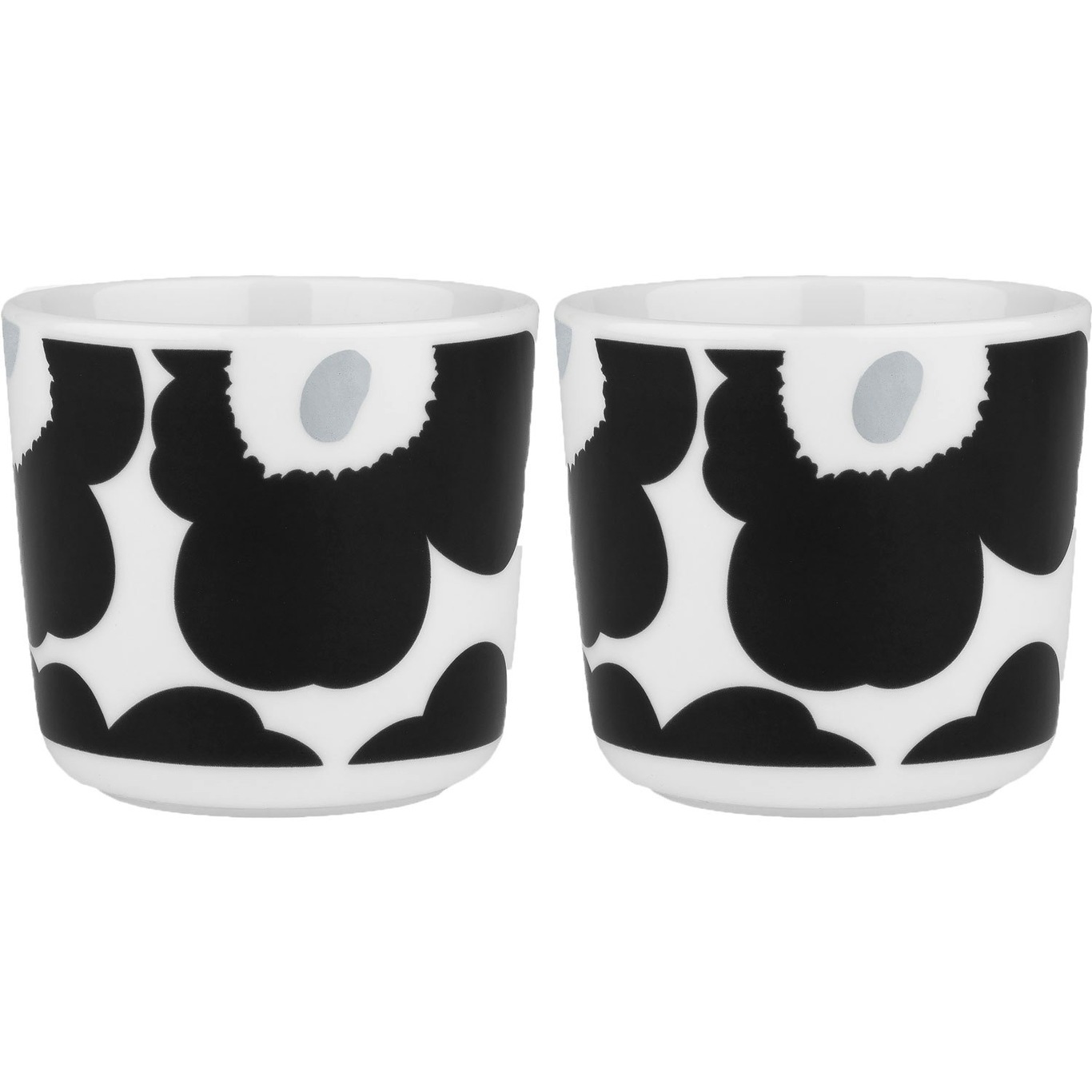 Oiva/Unikko Cups Without Handle 2-pack, White / Silver / Coal