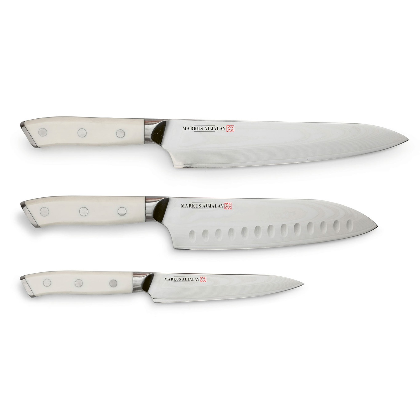 Markus Damaskus Chef Knife, 3 Pieces