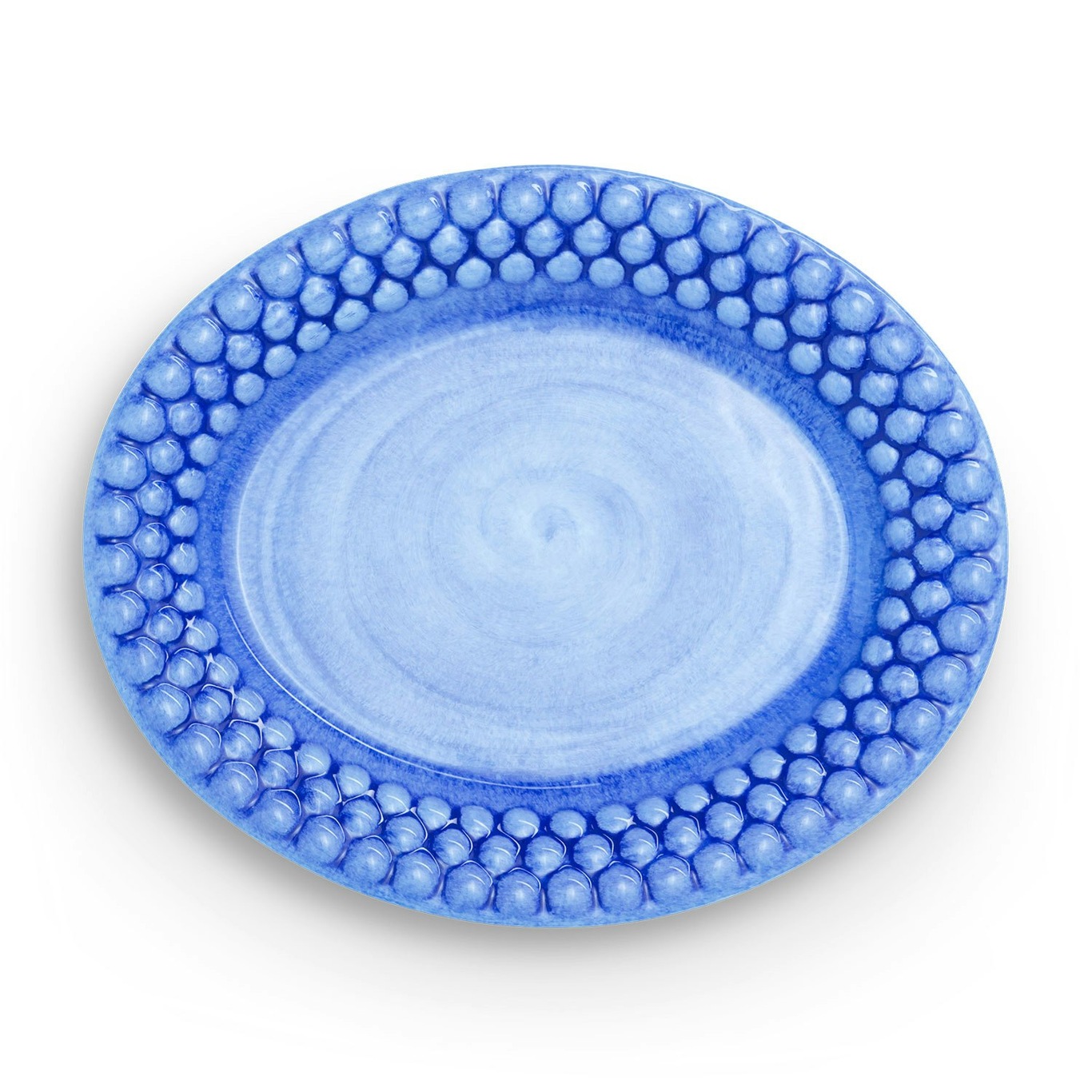 Bubbles Oval Plate 20 cm, Light Blue