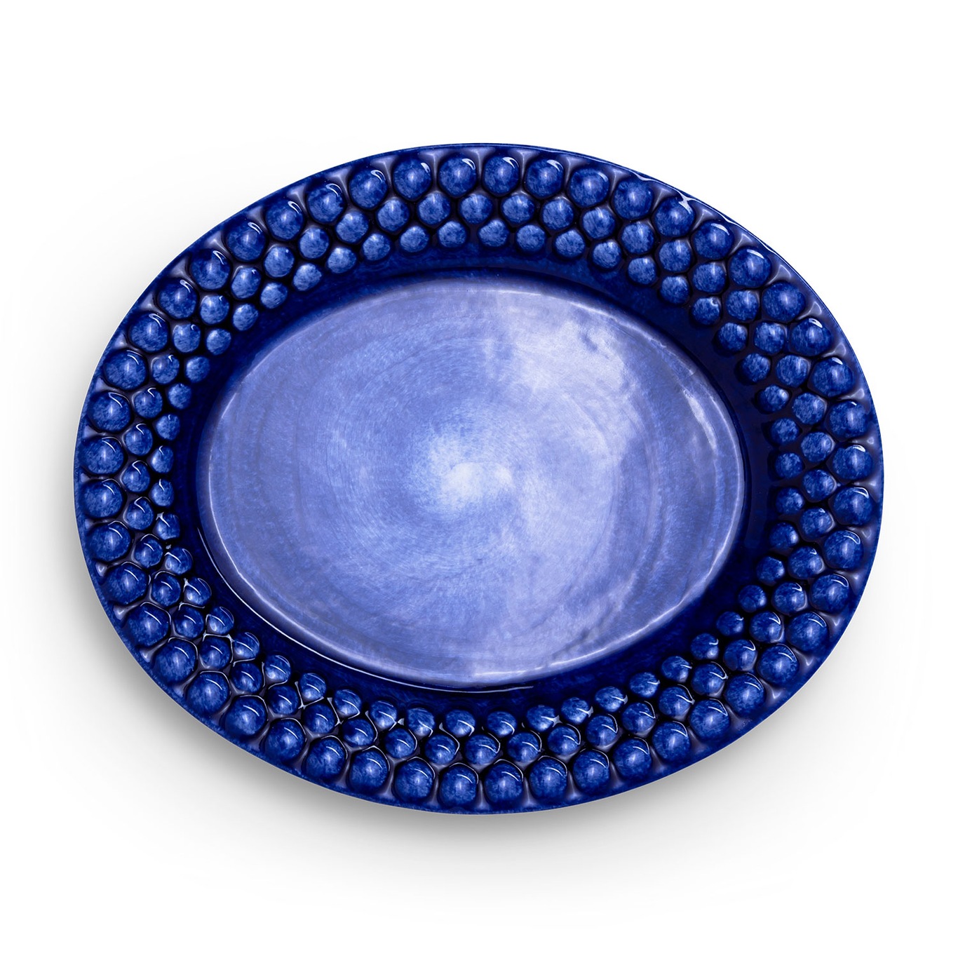 Bubbles Oval Plate 20 cm, Blue