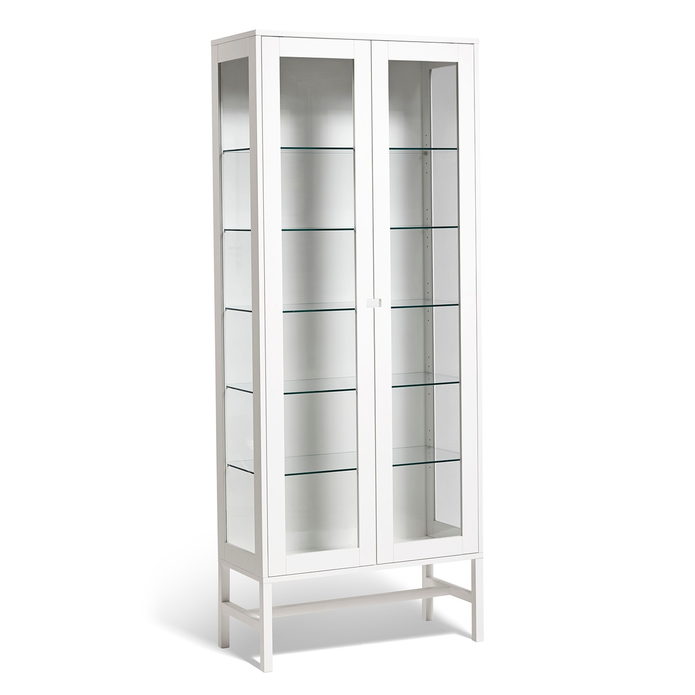 Falsterbo Cabinet Glass Shelves 200 cm, White Lacquer
