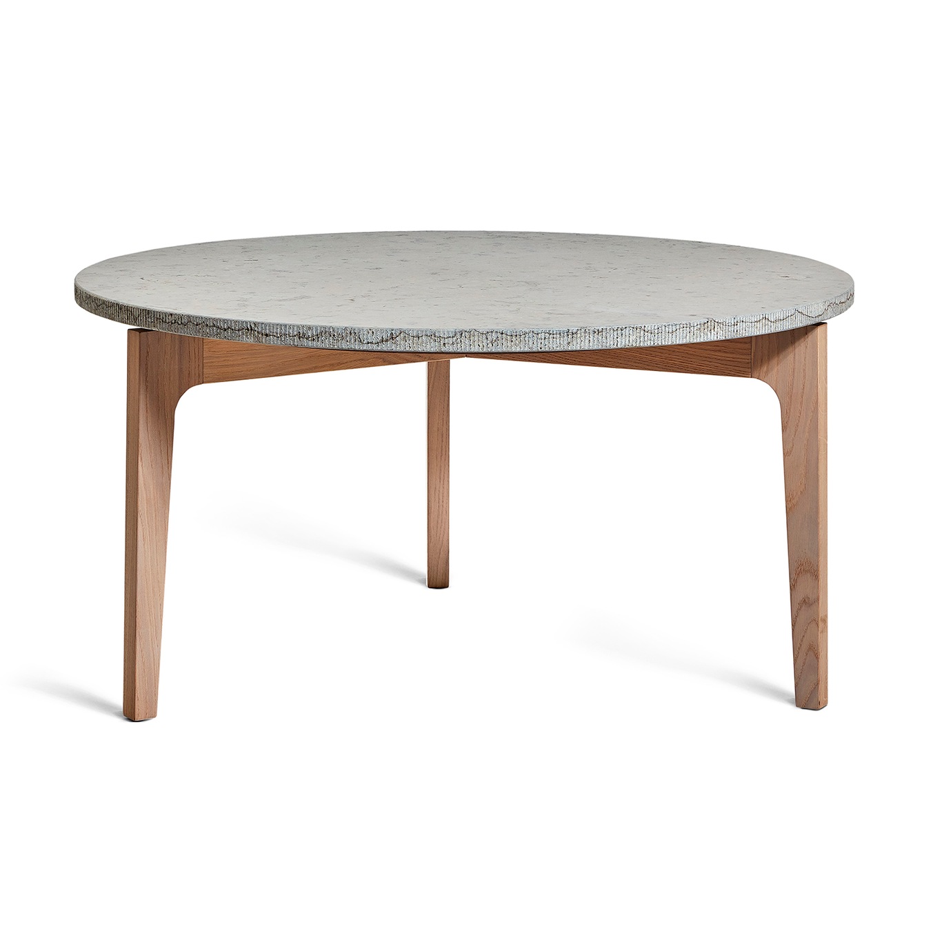 Höllviken Coffee Table Ø80x41 cm, White Pigmented Oak/Limestone