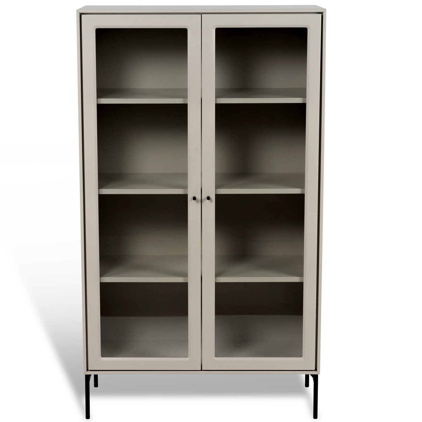 Volt Cabinet With Glass Doors 130 cm, Beige/Black