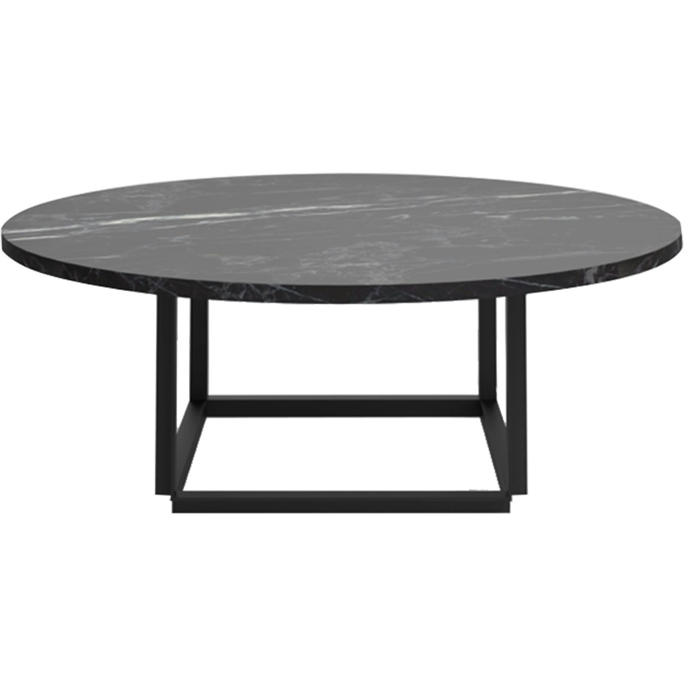 Florence Coffee Table 90 cm, Black Marble / Black