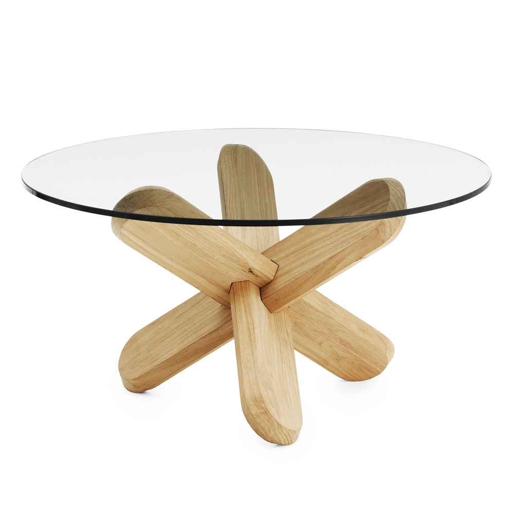 Ding Table, Clear Glass/Oak