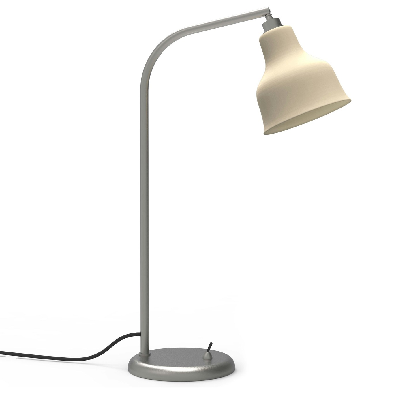 Avra Table Lamp, Brushed Steel / Creme