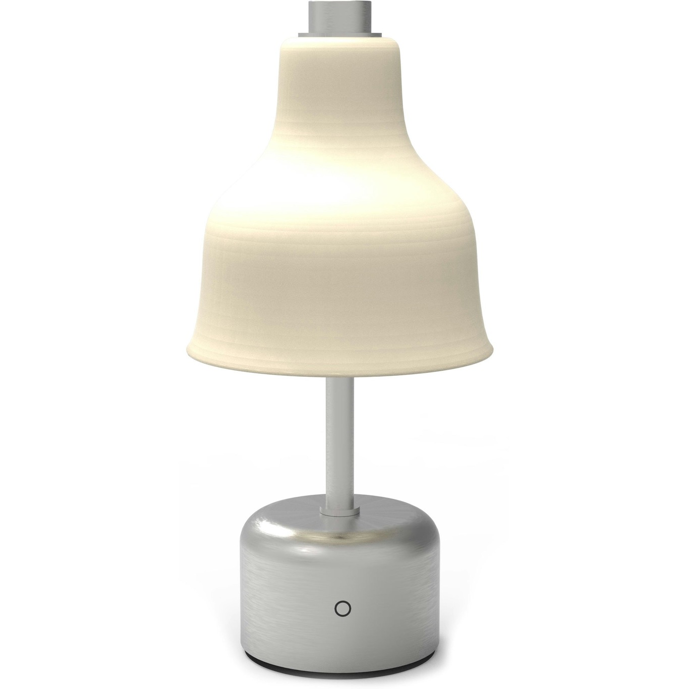 Avra Table Lamp Portable, Brushed Steel / Creme