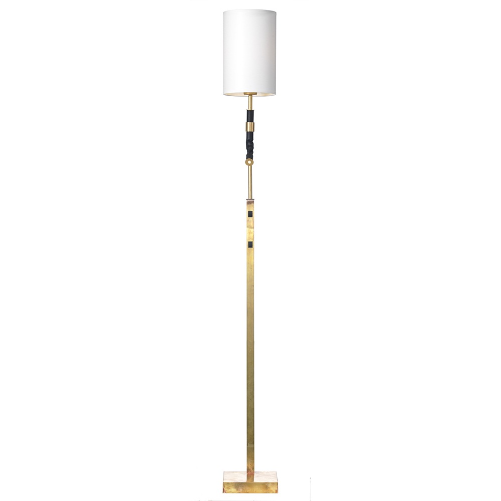 Butler Floor Lamp, Brass/white