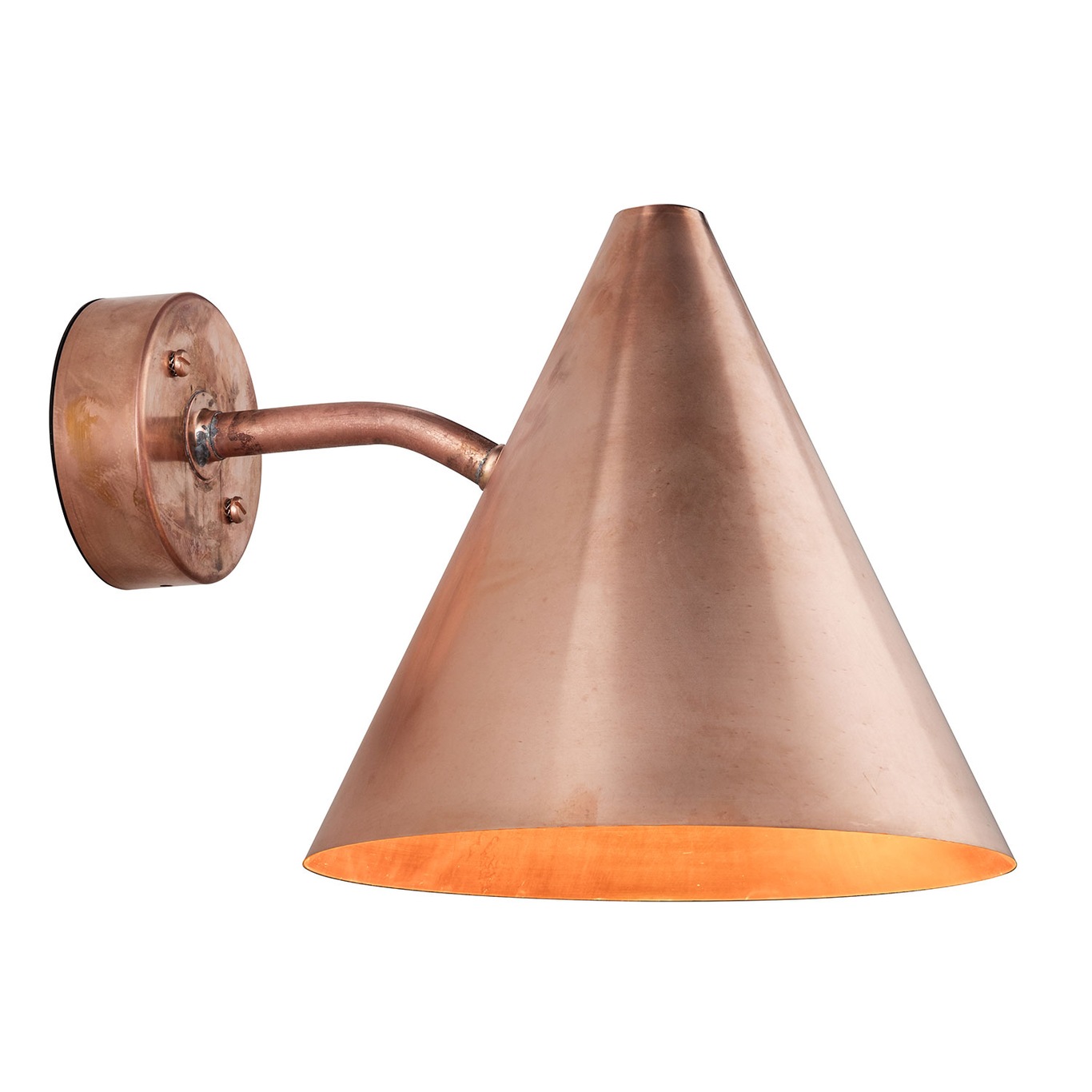 Tratten Wall Lamp, Raw Copper