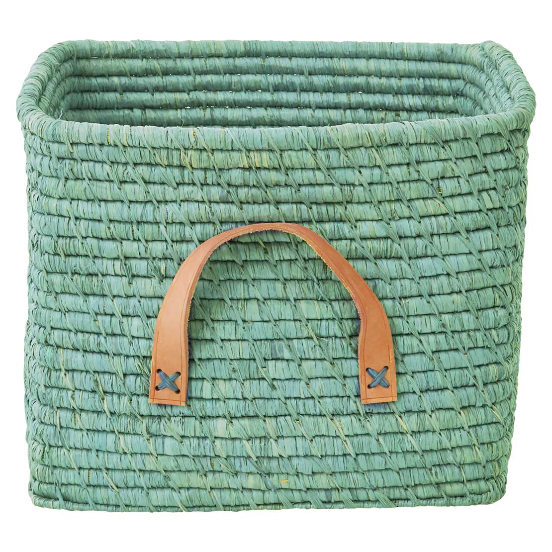 Basket with Leather Handles, Mint
